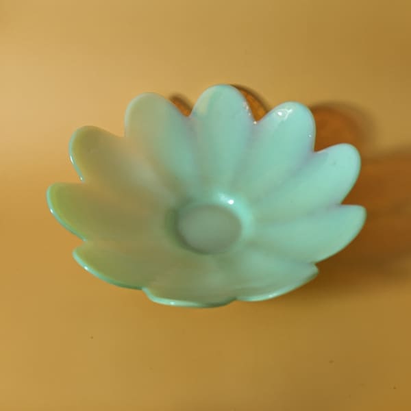 Yalos Casa Light Green Flower Murano Glass Bowl