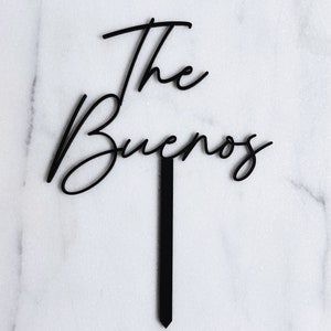 Personalized Wedding Cake Topper, The Custom Last Name, Couples Script Cake Toppers for Weddings