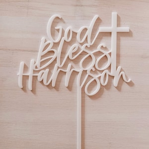 Personalized Baptism Cake Topper: Custom Communion Decor