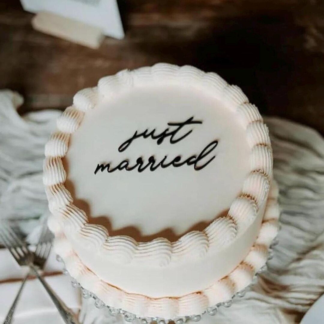 Lay Not Topper Just Married Acrylic Cake Charm, Custom Flat Laying Cake Topper - Etsy