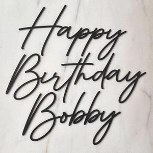 Sheet Cake Birthday Topper, Custom Acrylic Flat Laying Cake Charm, Birthday Topper
