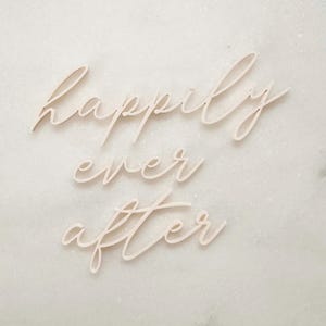 Happily Ever After Acrylic Cake Charm, Custom Flat Laying Cake Topper