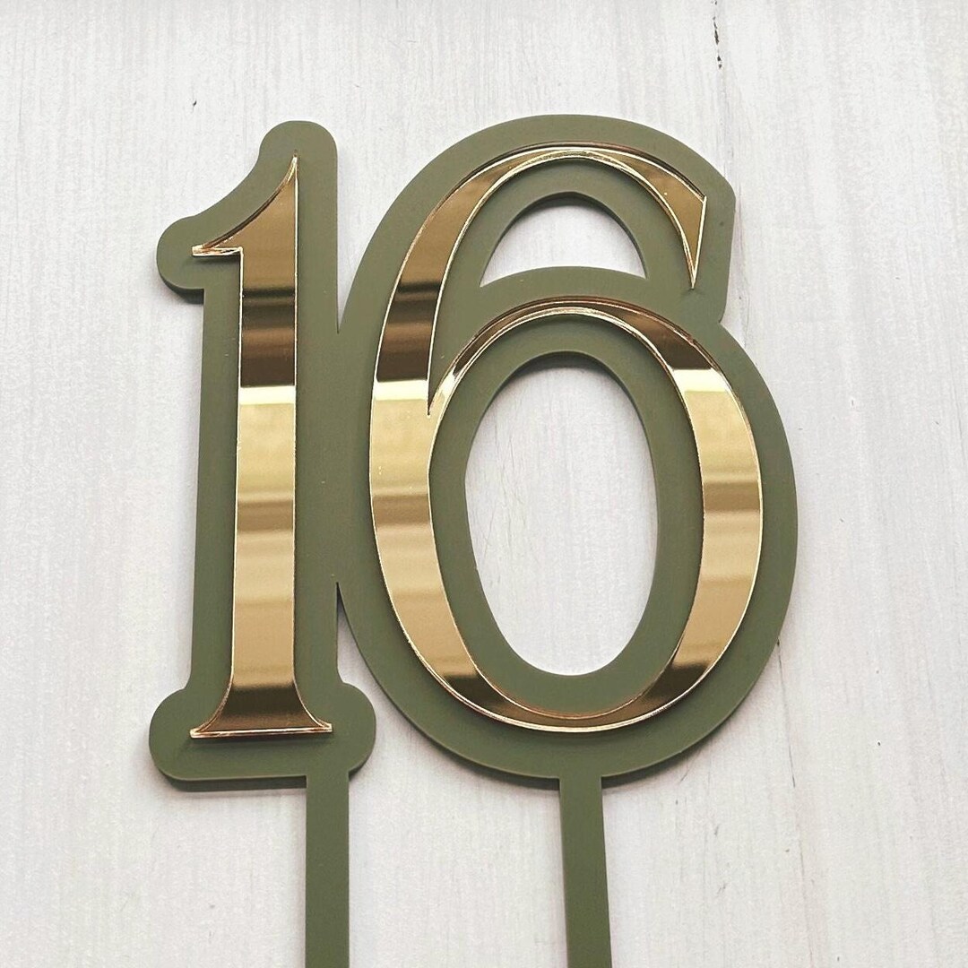 Custom Number Acrylic Cake Topper, Double Layer Personalized Age Cake ...