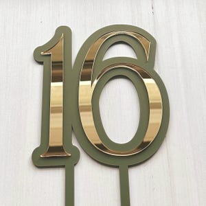 Benutzerdefinierte Nummer Acryl Cake Topper, Double Layer Personalisierte Alter Cake Toppers