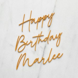 Personalized Birthday Cake Topper, Custom Acrylic Flat Laying Cake Charm