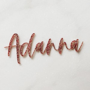Custom Name Cake Charm, Thin Script,  Personalized Acrylic Name Cake Charm