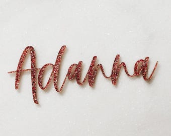 Custom Acrylic Name Cake Charm: Thin Script Personalized Topper