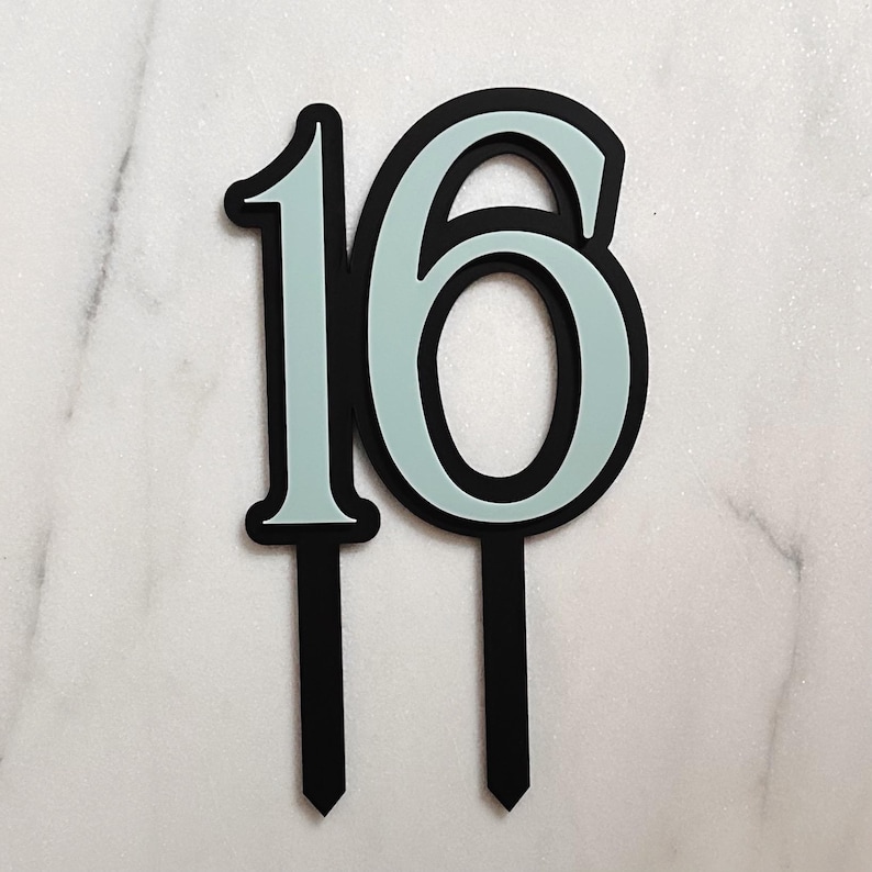 Custom Number Acrylic Cake Topper, Double Layer Personalized Age Cake ...