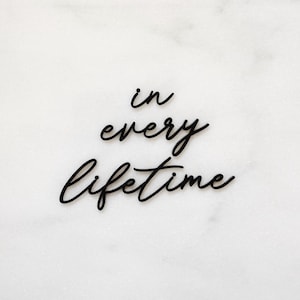 In Every Lifetime Acrylic Cake Charm, Custom Flat Laying Cake Topper, Lambeth Cake, Topper