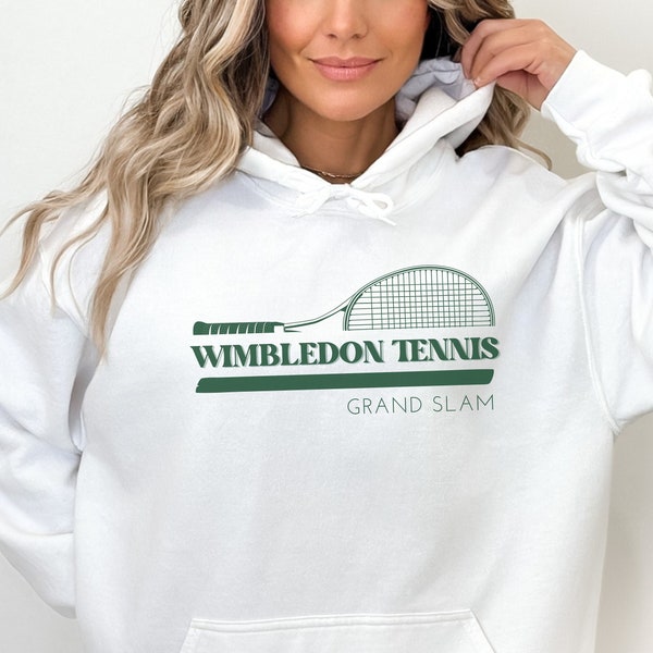 Wimbledon Tennis Hoodie with Half-Racket Design - Tennis Fan Apparel, Inspired by Wimbledon Championships for Tennis Lovers