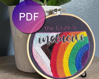 Pride Inclusive, Modern Embroidery Pattern for Beginners- PDF Printable Download