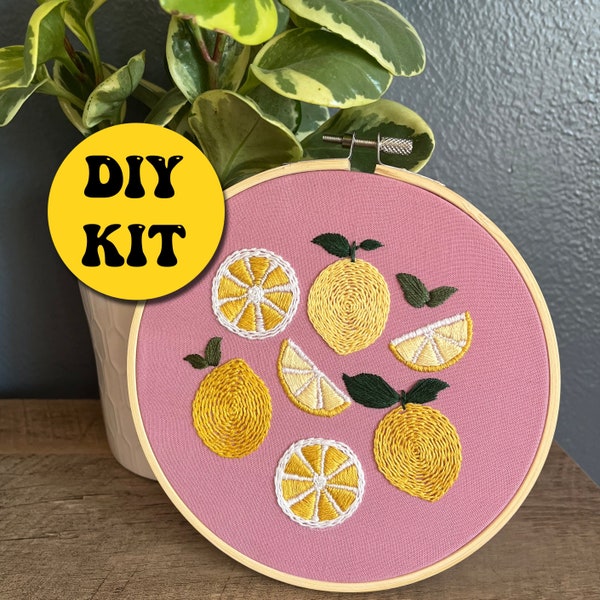 Summer Lemonade, Modern Embroidery for Beginners- DIY KIT