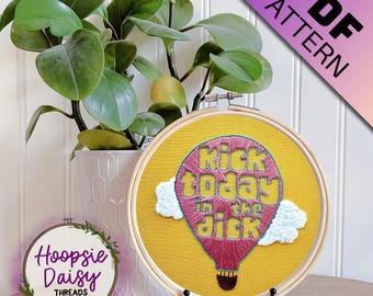 Kick Today, Modern Embroidery Pattern for Beginners- PDF Printable Download