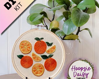 Sunday Orange Juice, Modern Embroidery for Beginners- DIY kit + PDF DOWNLOAD