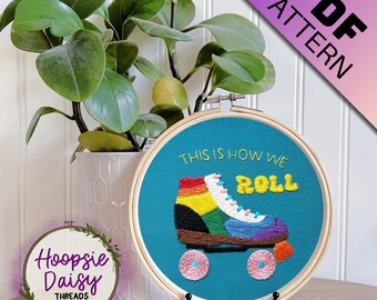 We Roll, Modern Embroidery Pattern for Beginners- PDF Printable Download