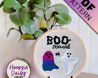 Boo Sexual, Modern Embroidery Pattern for Beginners- PDF Printable Download