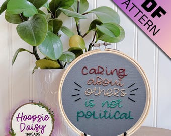 Not Political, Modern Embroidery Pattern for Beginners- PDF Printable Download