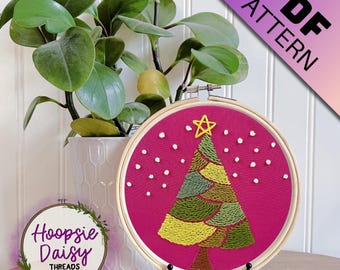 Whimsical Tree, Modern Embroidery Pattern for Beginners- PDF Printable Download