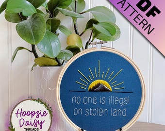 Stolen Land, Modern Embroidery Pattern for Beginners- PDF Printable Download