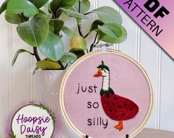 Just So Silly, Modern Embroidery Pattern for Beginners- PDF Printable Download
