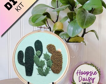 Cactus Trio, Modern Embroidery for Beginners- DIY Kit + PDF DOWNLOAD