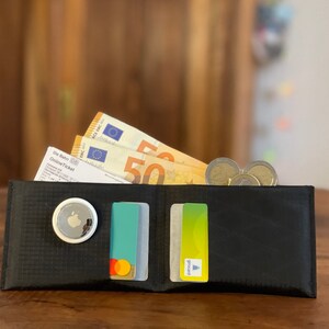 Ultra-thin wallet made of X-Pac, like Dyneema, air tag compartment, with coin compartment, super light, minimalist