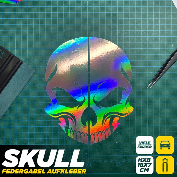 Skull - Federgabelaufkleber