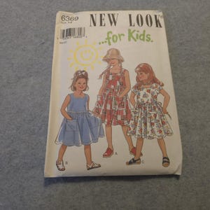 New Look 6369 Girls Sundress Sewing Pattern Size 3-8 Vintage Uncut