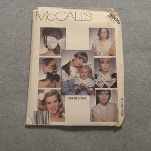 McCalls 3205 Vtg Misses Girls Hair Bows & Collars Pattern Marti Michell Uncut
