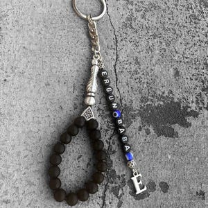 Personalized Name Keychain – Black Onyx Beads, Spiritual Jewelry, Handmade Germany image 2