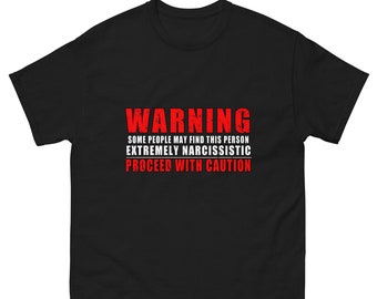 Camiseta "Atenção: Algumas pessoas podem achar esta pessoa extremamente narcisista", Camiseta de treino masculina, Camiseta ofensiva, Camiseta com meme, Camiseta engraçada para academia
