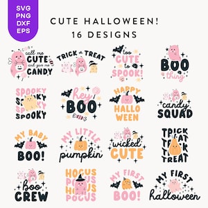 Cute Halloween Bundle SVG PNG EPS, My First Halloween, Kids Halloween svg, Baby Clip Art, Cut File Cricut