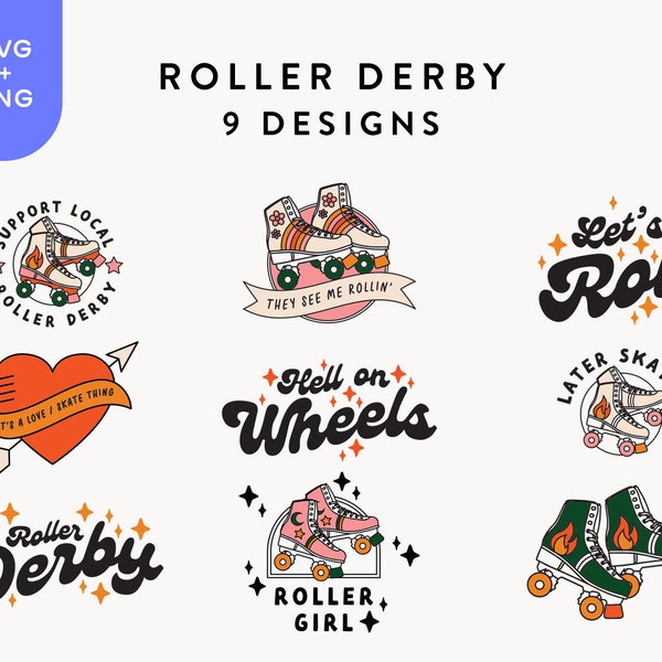 Roller Skate SVG PNG, Roller Derby Gift, Roller Girl SVG, Skater Girl Shirt, Svg Files For Cricut, Sublimation Design