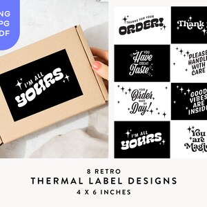 Thermal Label PNG JPEG PDF, Small Business Packaging, Thank you Stickers, Packaging Labels, Digital Stickers