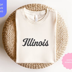 Illinois Sweatshirt SVG PNG PDF, Illinois svg, Midwest png, College Sweatshirt, Game Day, Cricut, Sublimation Design