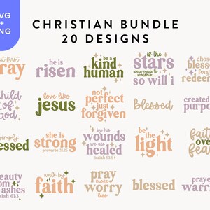 Christian Quote Bundle SVG PNG PDF, Bible Quote svg, Bible Verse Shirt, Faith Shirt, Scripture png, Svg Files For Cricut