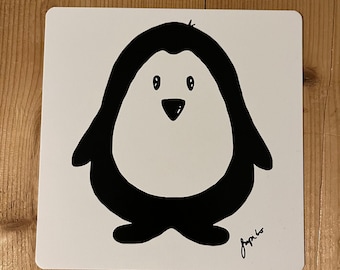 Contrast card &#39;Penguin&#39; from SapitoBaby for babies and newborns for early support