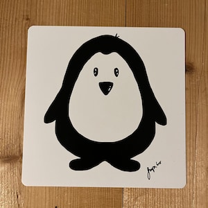 Carte contrastée 'Penguin' de SapitoBaby pour bébés et nouveau-nés pour un soutien précoce