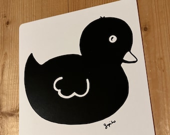 Contrast card &#39;Duck&#39; from SapitoBaby for babies and newborns for early support