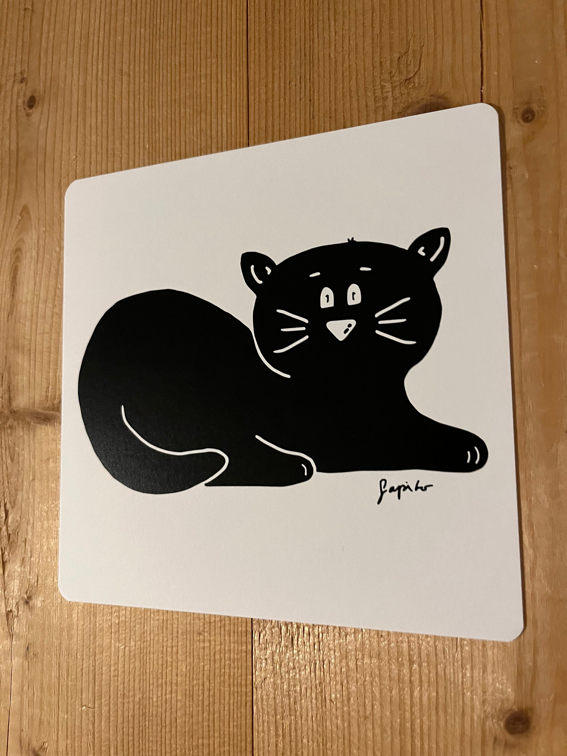 Contrast card 'Cat' from SapitoBaby for babies and newborns for early support