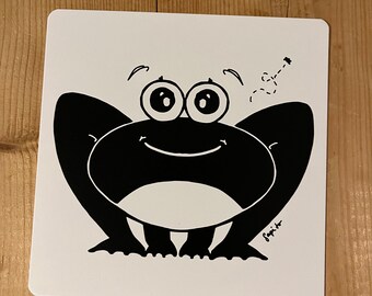 Contrast card &#39;Frog&#39; from SapitoBaby for babies and newborns for early support