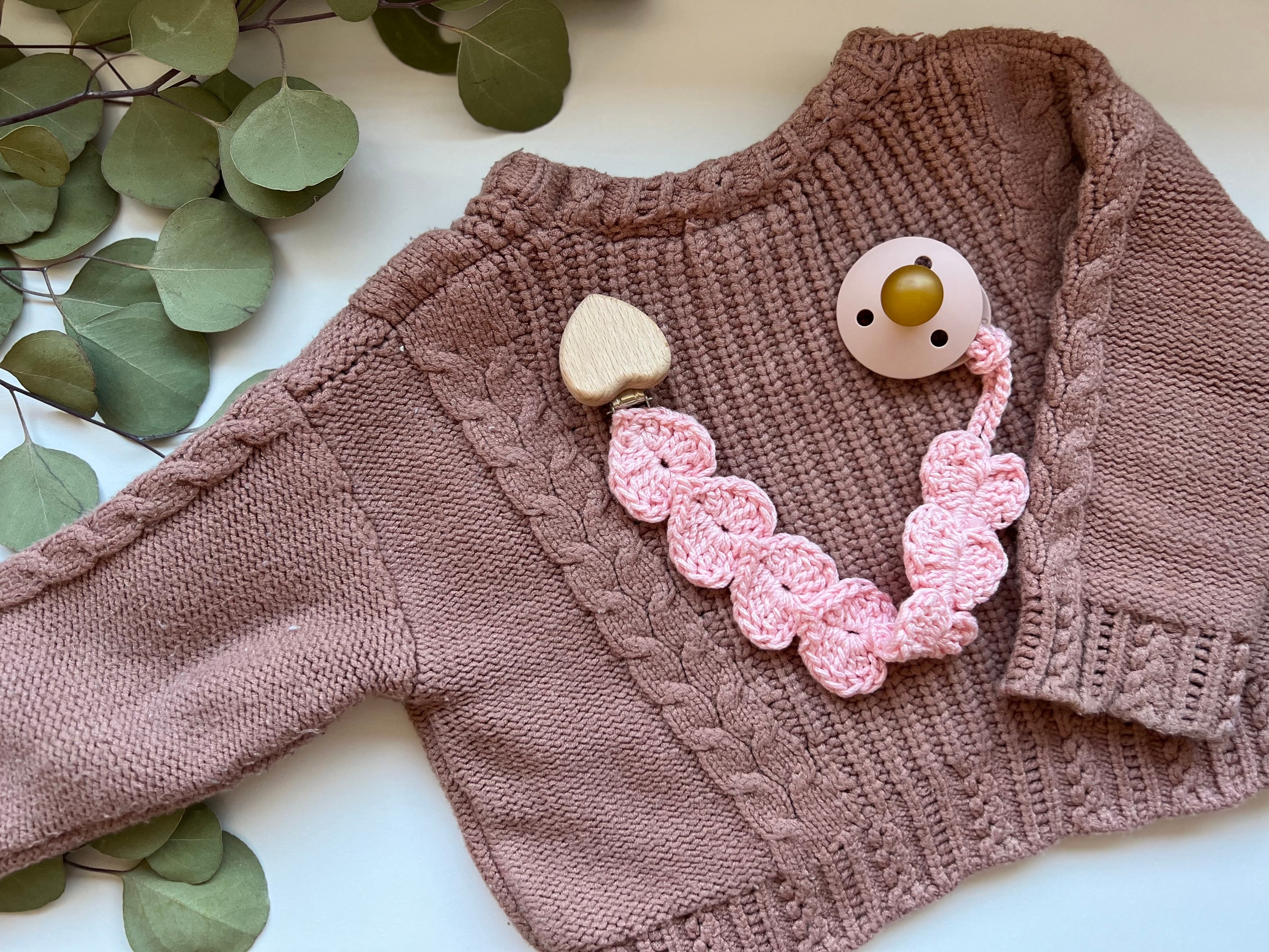 Baby Gift Crochet Pacifier Clip Binky Clip Dummy Clip Newborn Gift