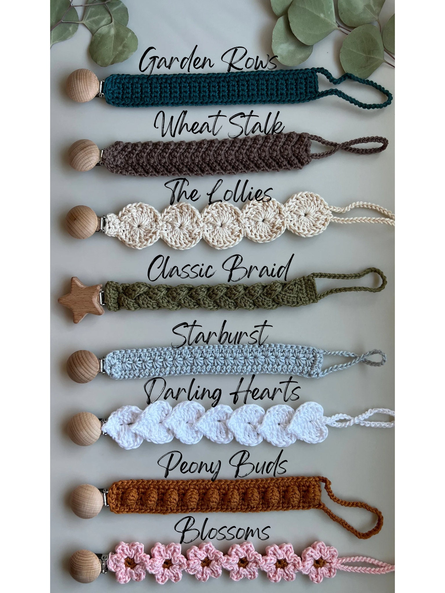 Baby Gift Crochet Pacifier Clip Binky Clip Dummy Clip Newborn Gift