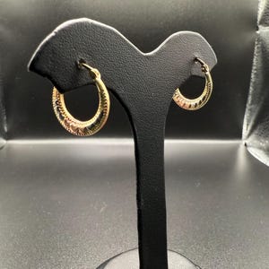 10K Gold Tri Color Hoop Earrings, Tri Gold Hoop Earrings, Rose Gold, Yellow Gold, White Gold, Hoop Earrings, Fancy Earrings