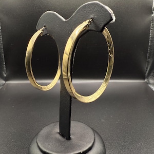 10K Yellow Gold Fancy Hoops, Yellow Gold Earrings, Drop Earrings, Gift for her
