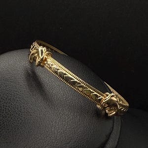 10K Yellow Gold Dolphin Adjustable Baby Bangle Toddler Gift, toddler jewelery , baby jewellery, baby gift, baby shower gift, gold baby  gift