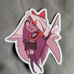 Vaggie Clear glossy Chibi sticker 3in