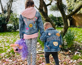 Personalised denim jackets kids - patches