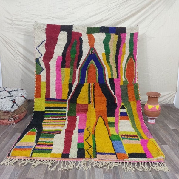 Colorful Boujaad Wool Rugs Custom All Sizes Rug,Beni Ourain Colorful Wool Rug,Bohemian Berber carpet,Wool Shaggy Rug