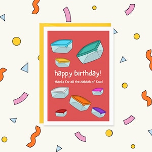Funny Desi Birthday Card: Punjabi Food Container Art
